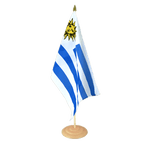 Uruguay Large Table Flag 12x18", wooden