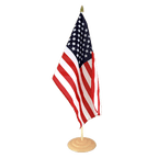 USA Large Table Flag 12x18", wooden