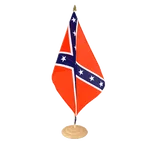 Grand drapeau de table confédéré USA Sudiste 30 x 45 cm, bois