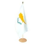 Grand drapeau de table Chypre 30 x 45 cm, bois