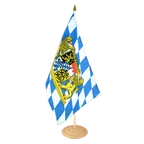 Grand drapeau de table Bavière Lion 30 x 45 cm, bois