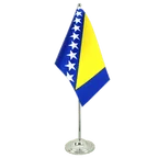Satin Tischflagge Bosnien Herzegowina 15 x 22 cm
