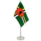 Satin Tischflagge Dominica 15 x 22 cm