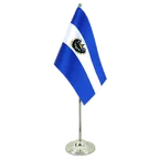 Satin Tischflagge El Salvador 15 x 22 cm
