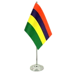 Satin Tischflagge Mauritius 15 x 22 cm