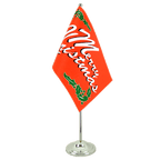Merry Christmas Satin Tischflagge 15 x 22 cm
