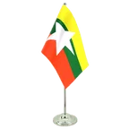 Satin Tischflagge Myanmar 15 x 22 cm