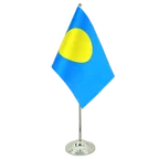 Satin Tischflagge Palau 15 x 22 cm