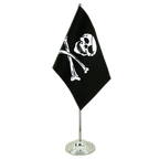 Pirat Skull and Bones Satin Tischflagge 15 x 22 cm