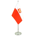 Satin Tischflagge Polen Adler 15 x 22 cm