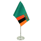 Satin Tischflagge Sambia 15 x 22 cm