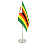 Simbabwe Satin Tischflagge 15 x 22 cm