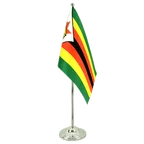 Satin Tischflagge Simbabwe 15 x 22 cm