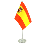Spanien mit Wappen Satin Tischflagge 15 x 22 cm