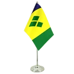 Satin Tischflagge St. Vincent und die Grenadinen 15 x 22 cm
