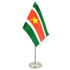 Satin Tischflagge Surinam 15 x 22 cm