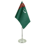 Turkmenistan Satin Tischflagge 15 x 22 cm