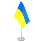 Ukraine Satin Tischflagge 15 x 22 cm
