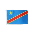 Drapeau en satin République démocratique du Congo 15 x 22 cm