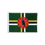 Dominica Satin Flagge 15 x 22 cm