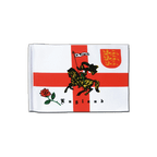 Angleterre avec Chevalier Drapeau en satin 15 x 22 cm