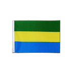 Gabon Drapeau en satin 15 x 22 cm