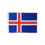 Islande Drapeau en satin 15 x 22 cm