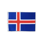 Drapeau en satin Islande 15 x 22 cm