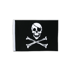 Pirat Skull and Bones Satin Flagge 15 x 22 cm