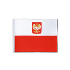 Pologne avec aigle Drapeau en satin 15 x 22 cm