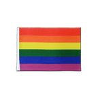 Regenbogen Satin Flagge 15 x 22 cm