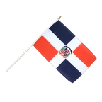 Drapeau sur hampe République dominicaine 30 x 45 cm