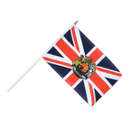 Großbritannien mit Wappen Stockflagge 30 x 45 cm