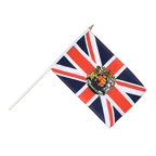 Großbritannien mit Wappen Stockflagge 30 x 45 cm