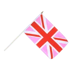 Union Jack Pink Stockflagge 30 x 45 cm