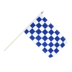Kariert Blau-Weiß Stockflagge 30 x 45 cm