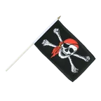 Drapeau sur hampe Pirate avec foulard 30 x 45 cm