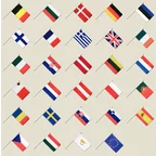 Europa Stockflaggen-Set 30 x 45 cm