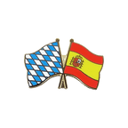 Bayern + Spanien mit Wappen Freundschaftspin