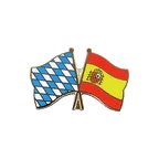 Bayern + Spanien mit Wappen Freundschaftspin