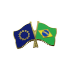 UE + Brésil Pin's drapeaux croisés