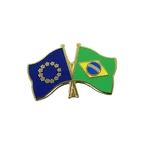 EU + Brazil Crossed Flag Pin