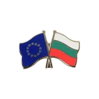 EU + Bulgaria Crossed Flag Pin