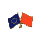 UE + Chine Pin's drapeaux croisés