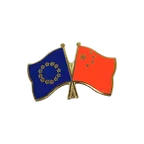 EU + China Crossed Flag Pin