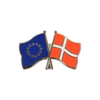 EU + Denmark Crossed Flag Pin