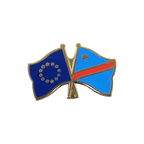 UE + République démocratique du Congo Pin's drapeaux croisés