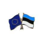 UE + Estonie Pin's drapeaux croisés