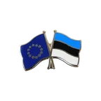 UE + Estonie Pin's drapeaux croisés