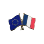 EU + France Crossed Flag Pin